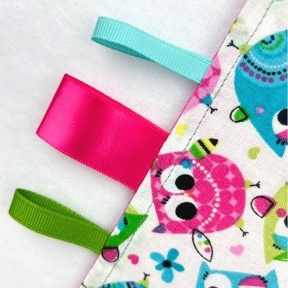 Homemade Sensory Crinkle Tag Loveys Set of 3 100% Cotton - Limited Supply - Picture 4 of 10